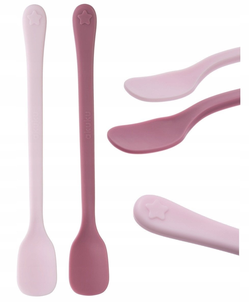 A0692 ZESTAW ŁYŻECZEK PŁASKICH 2SZT RÓŻOWE