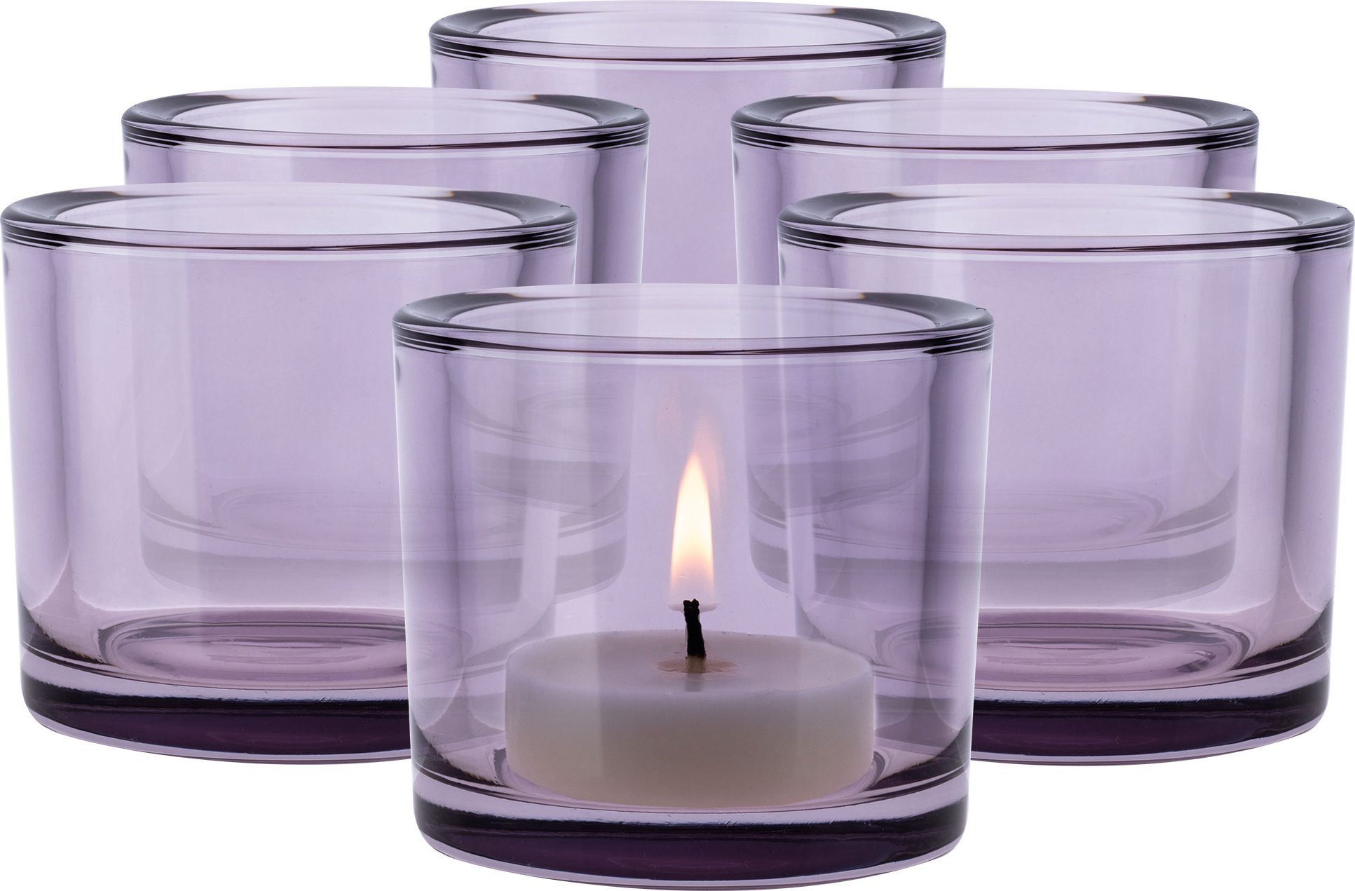 Trend Glass Pojemniki na świeczki i tealighty fioletowe 6x 8 cm Luna