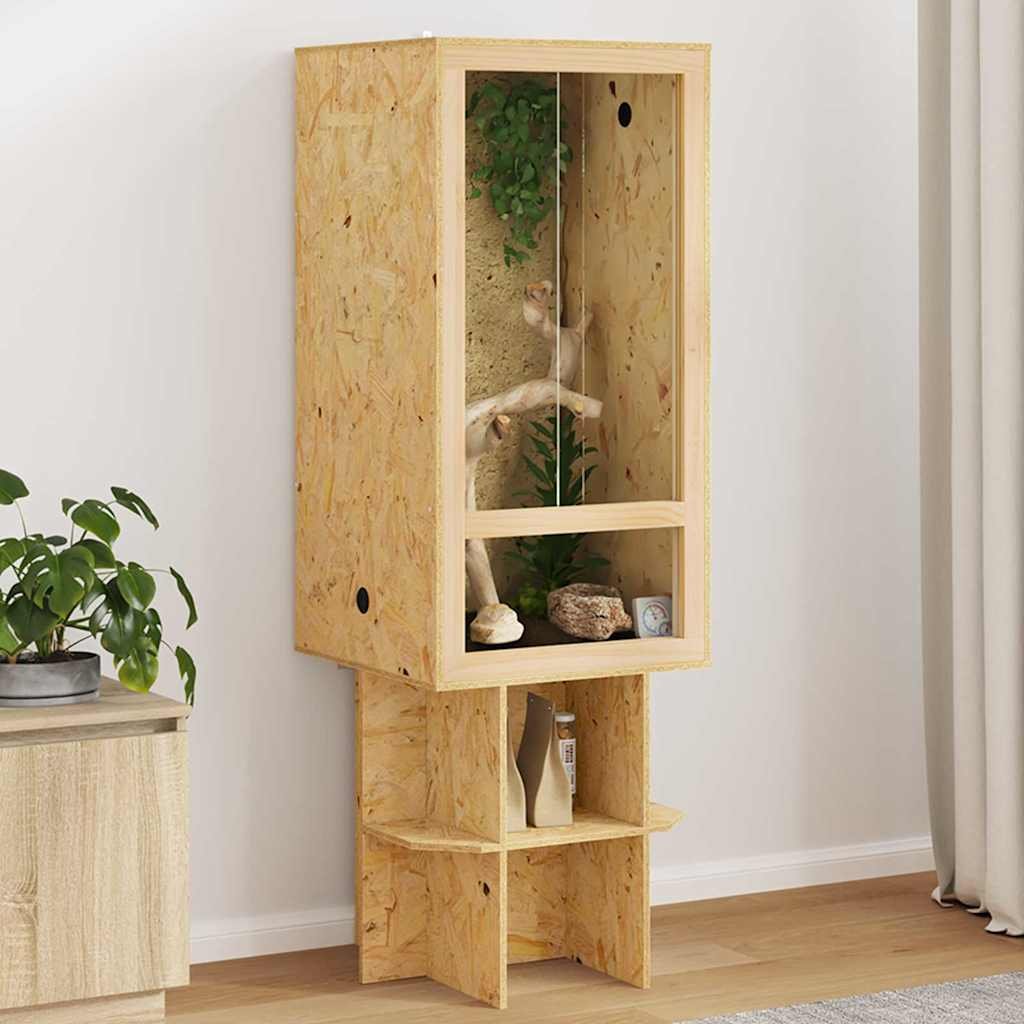 vidaXL Terrarium Brązowy 50 x 50 x 130 cm OSB