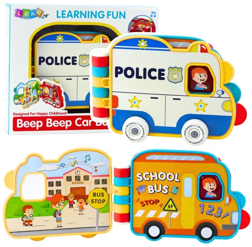 Książeczka Edukacyjna Interaktywna Pojazdy Światła Dźwięki Ruchome Elementy