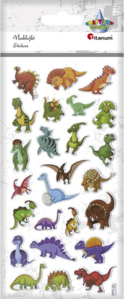 Titanum Naklejki wypukłe miękkie dinozaury 25szt