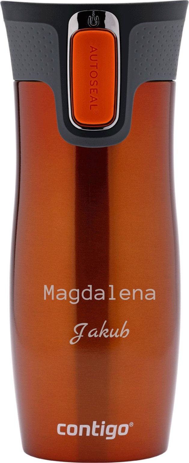 Contigo Kubek termiczny Contigo West Loop 2.0 z własnym napisem - grawer- pomarańczowy