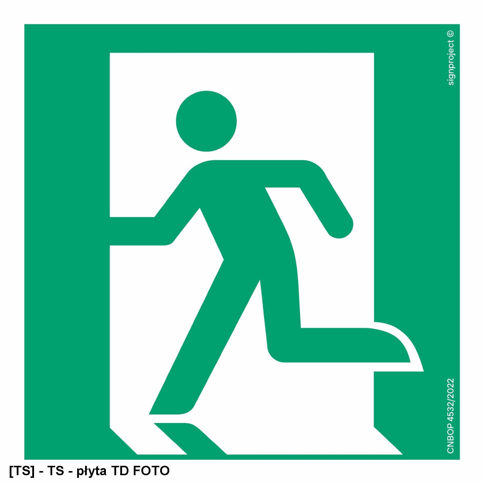 AE001 - Wyjście ewakuacyjne lewostronne 350x350