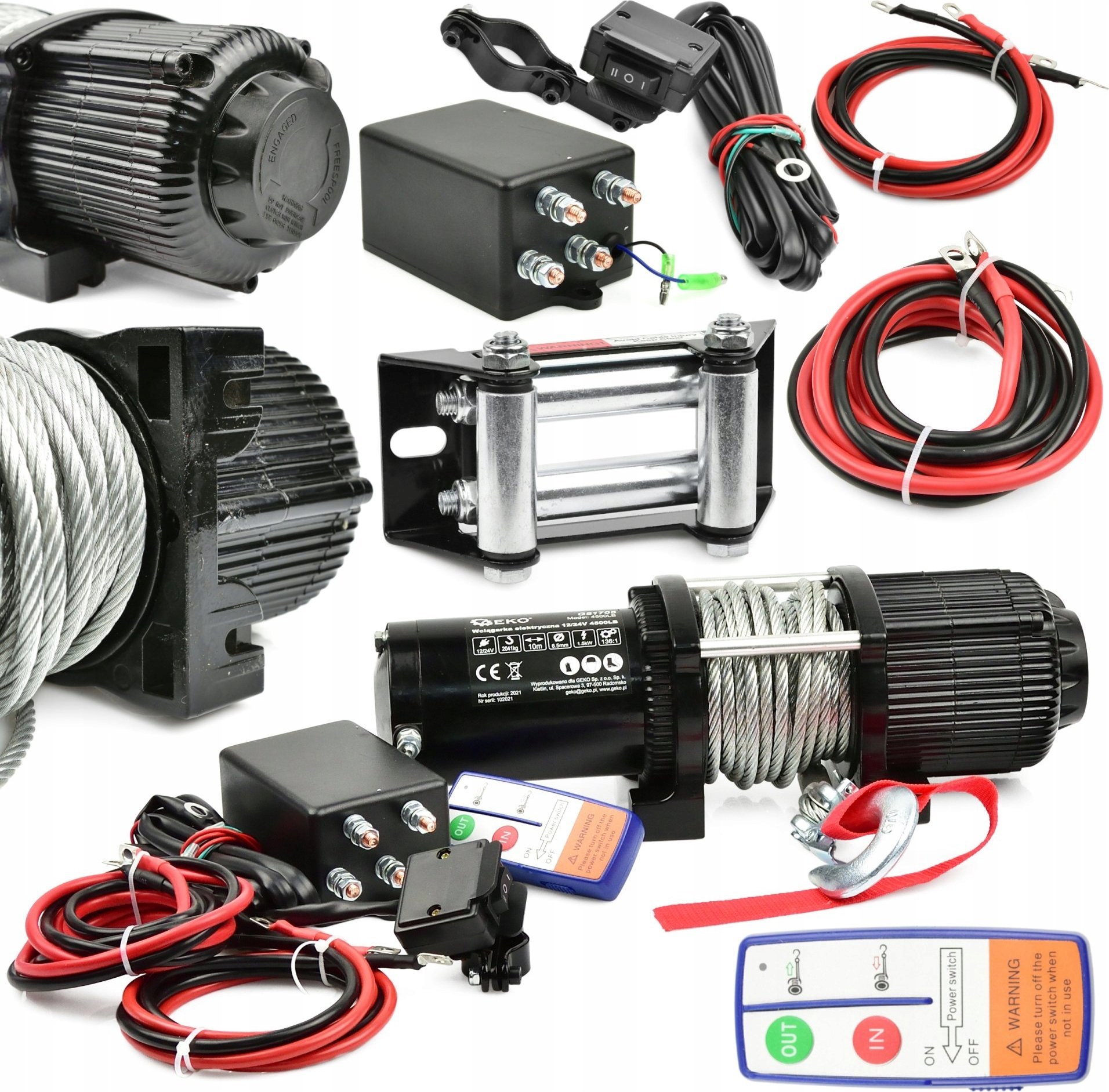 Geko Wyciągarka elektryczna 12V 4500LB (2)