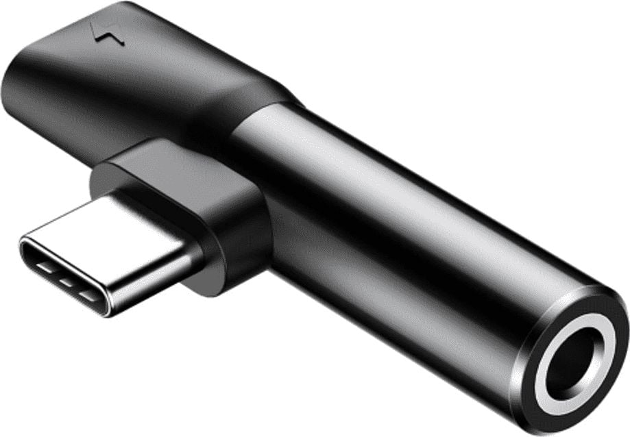 Adapter USB Baseus L41 USB-C - Jack 3.5mm + USB-C Czarny (CATL41-01)