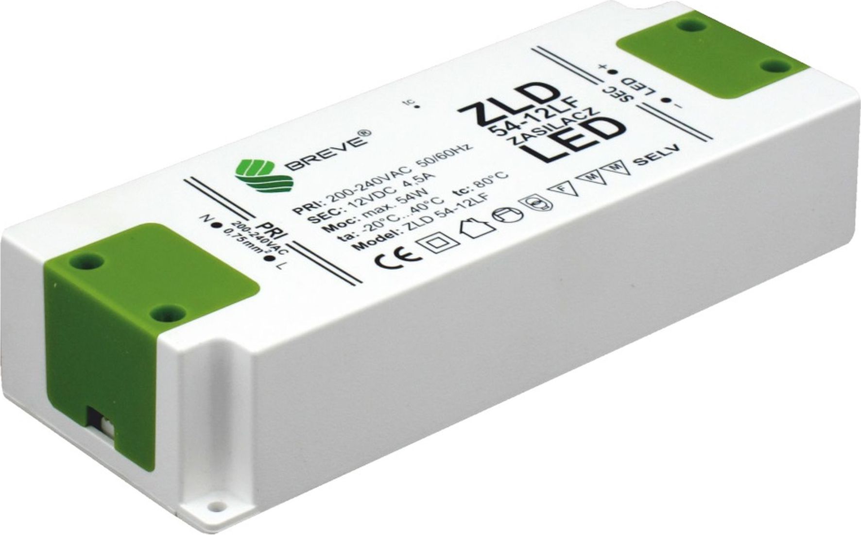 BREVE Zasilacz LED 12V 54W 4,5A (19712-9008)