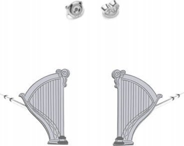 Radziszewska Jewellery Kolczyki Srebrne Harfa Wkrętki Srebro 925 Dedykacja Biżuteria Prezent