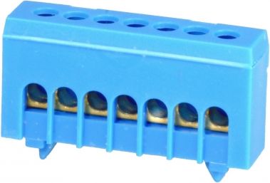 Simet Zacisk przyłącz na TS35 izolowany neutralny N 7-polowy 7x16mm2 niebieski 870N-7FS (89820003)