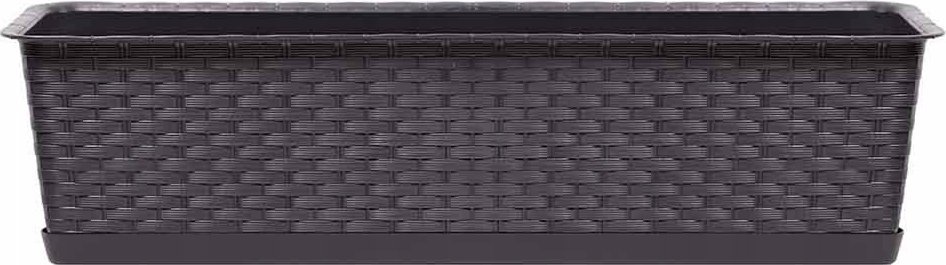 Prosperplast Skrzynka balkonowa RATOLLA SET ISR600P-440U, Doniczka prostokątna 59x17 cm, Kolor Umbra, Prosperplast