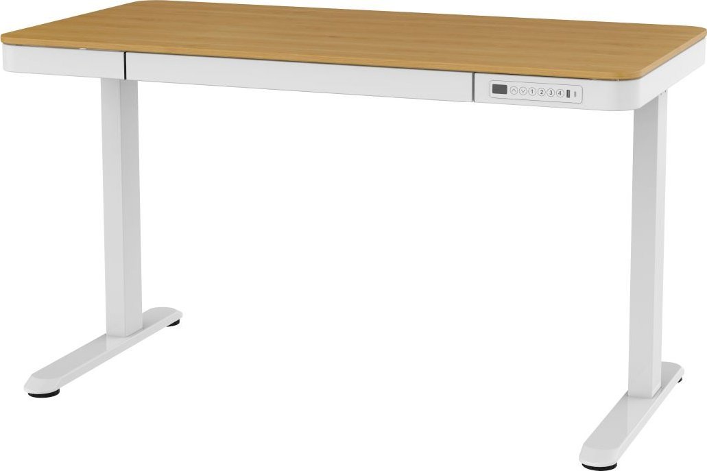 Biurko ACTIVEJET z elektryczną regulacją wysokości 140x70 ET119W-C biały/dąb
