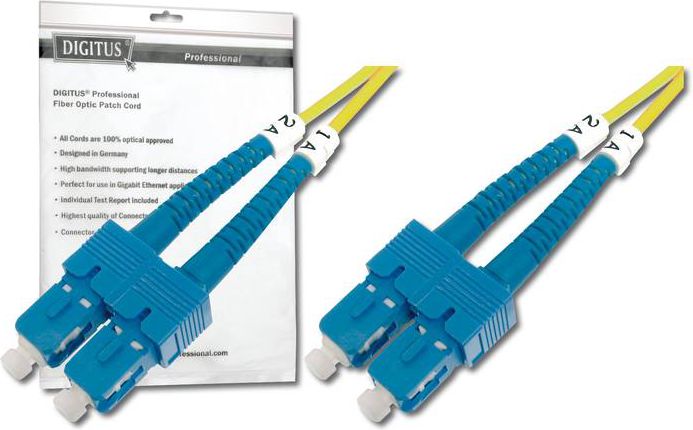 Digitus Patchcord światłowodowy SC/SC, 2m, żółty (DK-2922-02)