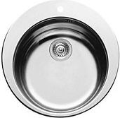 Zlewozmywak Pyramis 1-komorowy Kiba bez ociekacza okrągły 48,5cm stalowy (100053801)