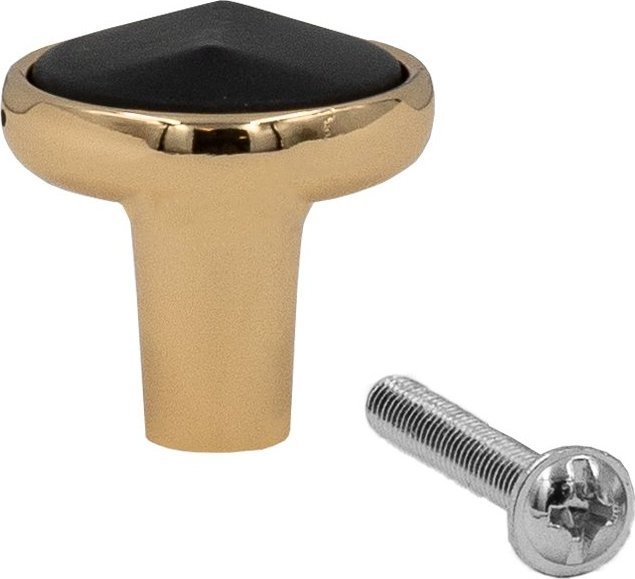 Szchara UCHWYT MEBLOWY GAŁKA ZŁOTA + OCZKO CZARNE 30 MM