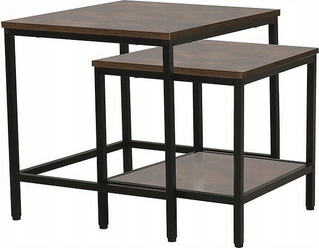 Signal Stolik kawowy WENDY B brąz rustykalny z półką (zestaw)