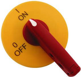 Spamel Pokrętło drzwiowe czerwono-żółta z blokadą (PR30W02)