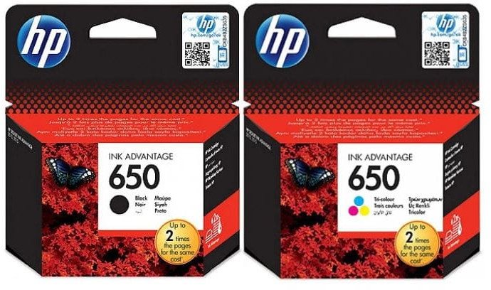 Tusz HP 650 CZ101AE 6,5ml + CZ102AE 5ml CMYK Oryginał komplet