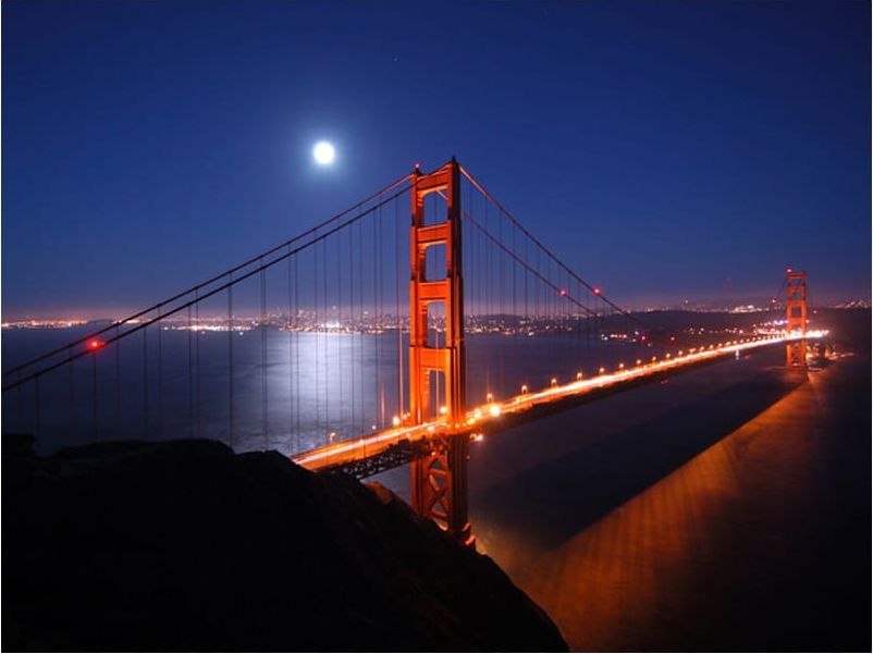 DecoNest Fototapeta - Most Golden Gate nocą - 350X270