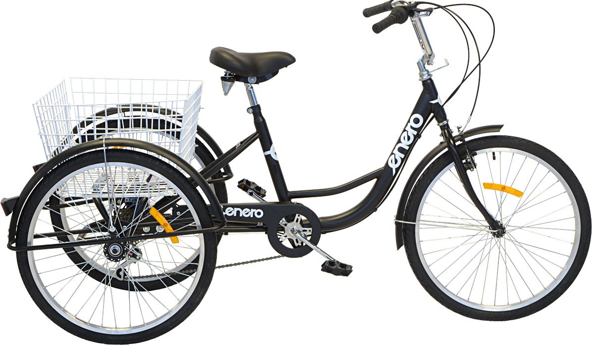 Enero Rower 3-kołowy 24" rehabilitacyjny 6-biegowy czarny