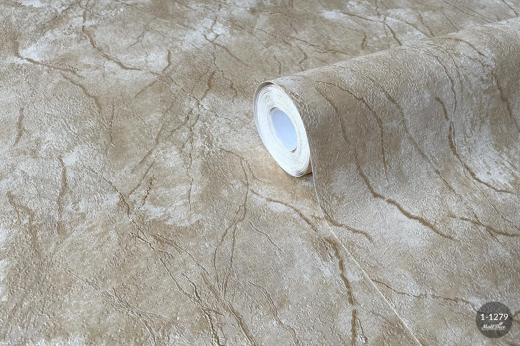 MallDeco TAPETA WINYLOWA MODEL ARON BEŻ 1-1279, 1,06m x 10,05 m