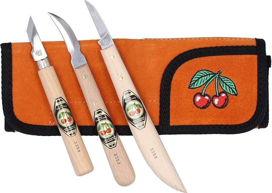 Kirschen Kirschen Set of carving knives Velourleather bag