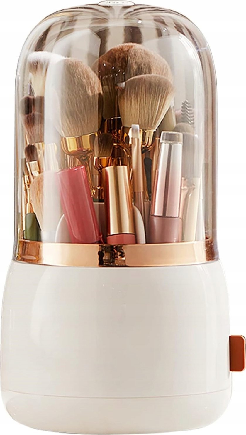 ORGANIZER POJEMNIK NA PĘDZLE POMADKI DO MAKIJAŻU OBROTOWY F19 BIAŁY