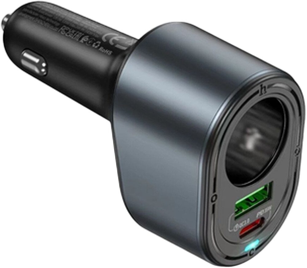 HOCO ładowarka samochodowa USB A + Typ C + gniazdo zapalniczki PD QC3.0 3A 35W Z56 czarna