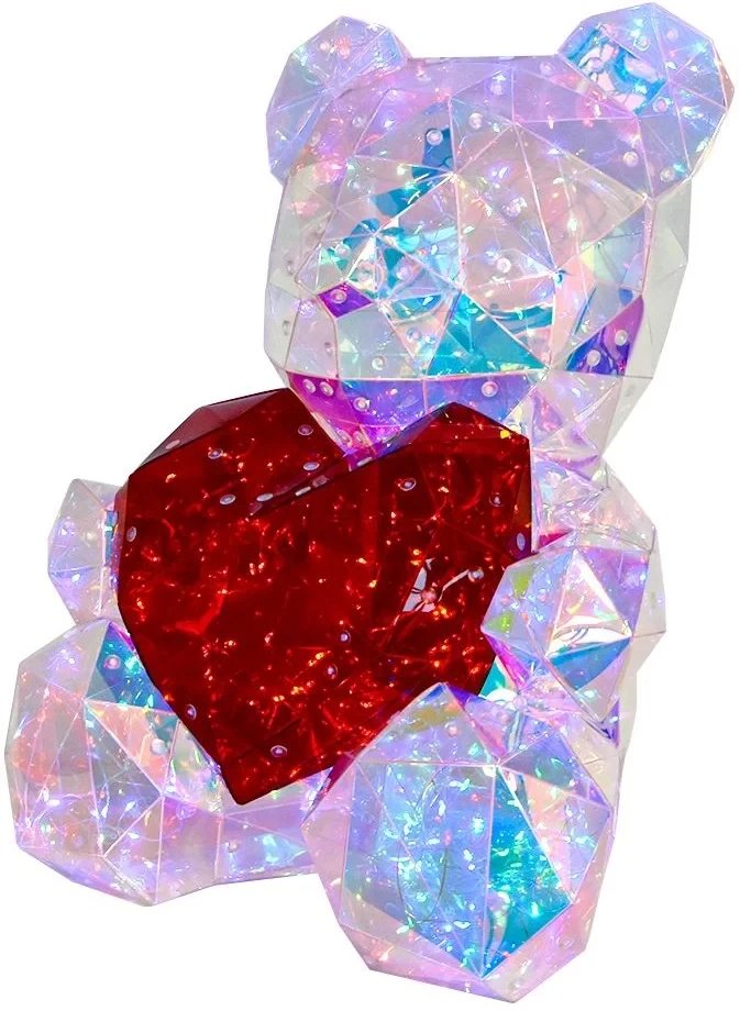 Kolorowy Świecący Miś Teddy - 40 cm + Pudełko Prezentowe