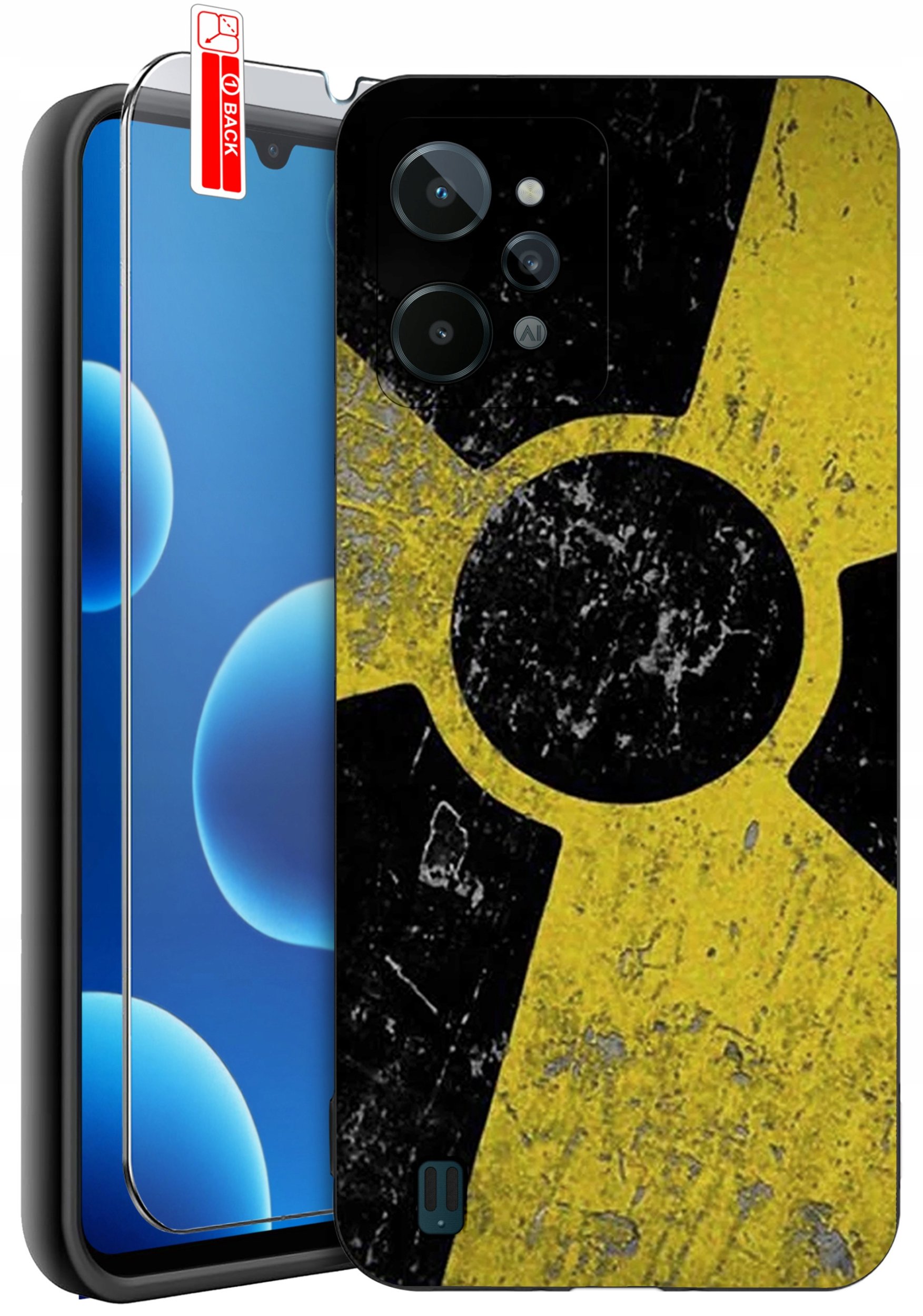 ETUI do Realme C31| WZORY | SILIKONOWE MATT CASE + SZKŁO 9H