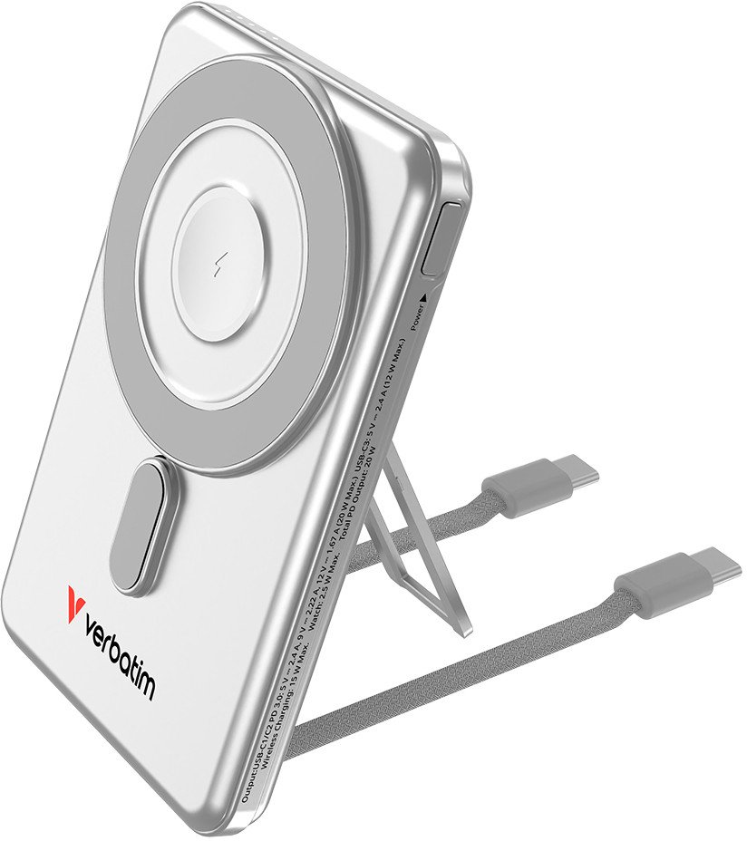 Verbatim 32276 bank mocy 5000 mAh Bezprzewodowe ładowanie Srebrny