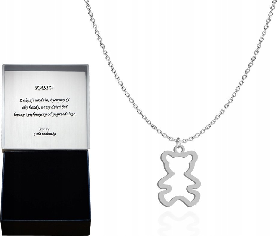 Radziszewska Jewellery Srebrny naszyjnik MIŚ TABLICZKA GRATIS