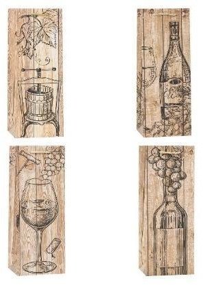 Torebka ozdobna na butelkę 12x36x9cm mix ROZETTE