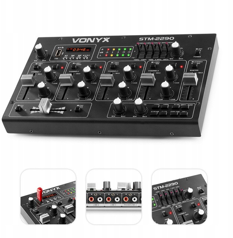 Mikser 8-kanałowy SD USB MP3 BT STM2290 Vonyx one size