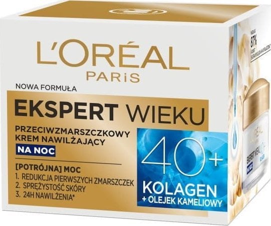 L’Oreal Paris Ekspert Wieku 40+ Przeciwzmarszczkowy krem nawilżający na noc 50ml