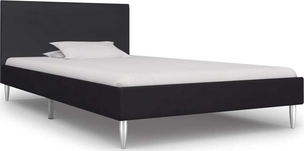 vidaXL Rama łóżka, czarna, tapicerowana tkaniną, 90 x 200 cm