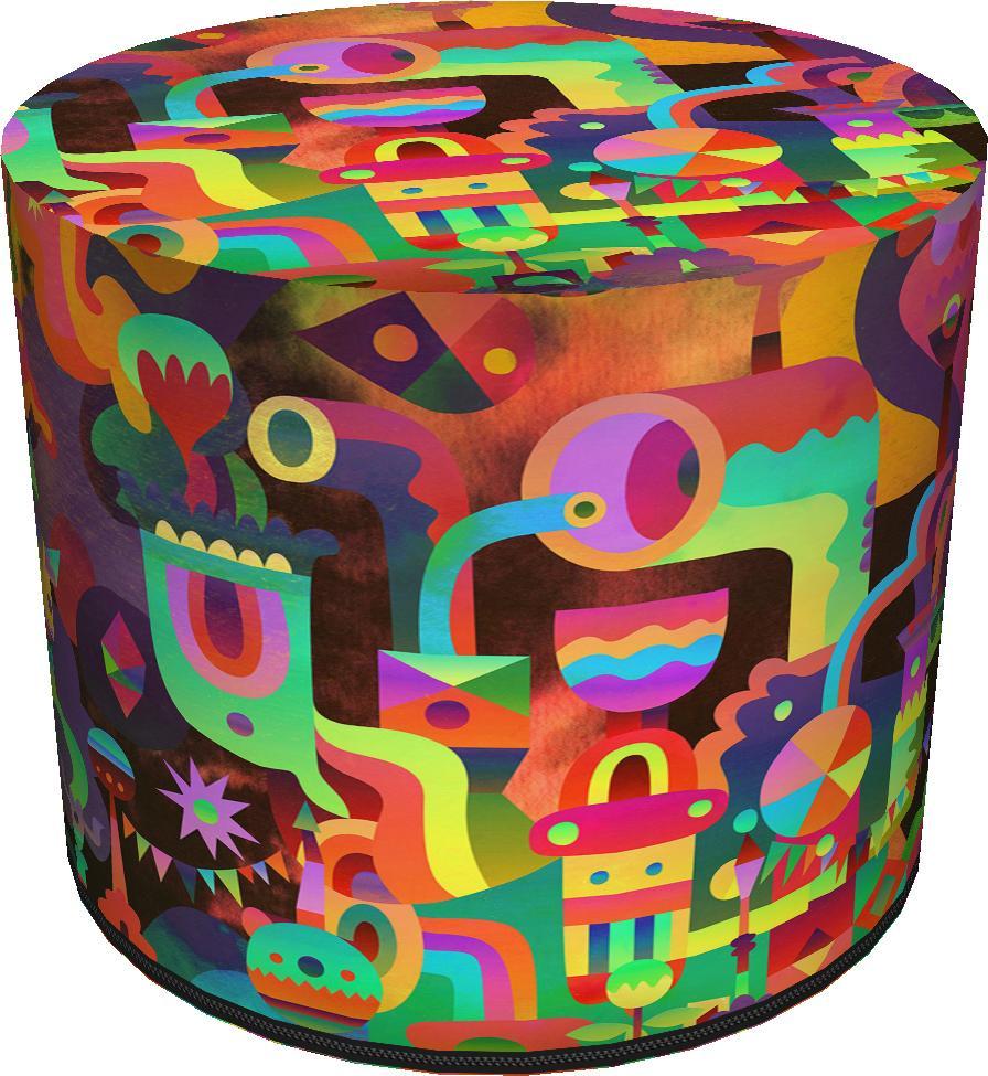 Bertoni-arco Okrągła pufa dekoracyjna - GAME