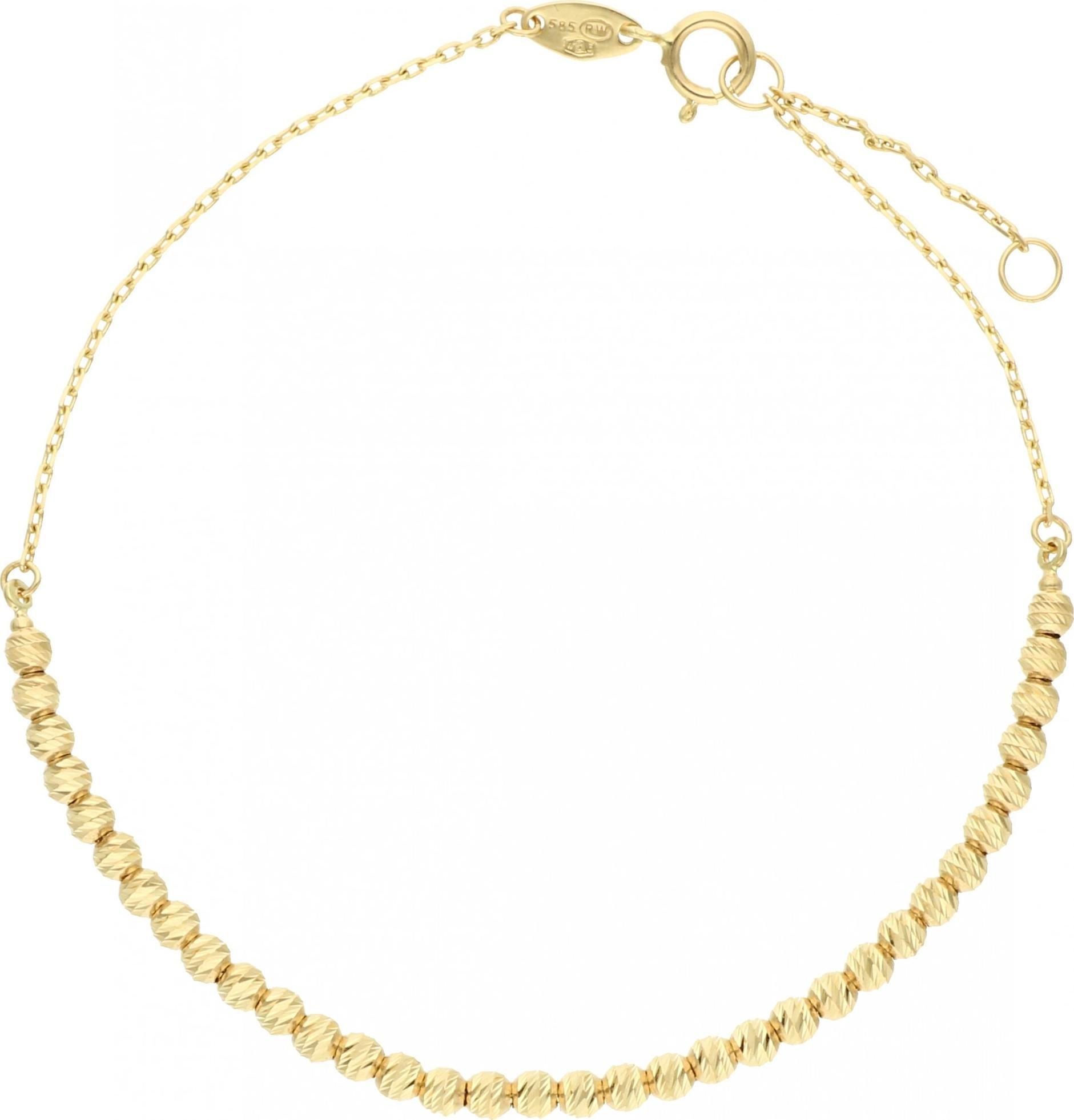Rosanto Złota bransoleta z diamentowanych kulek 19 cm 585 14k