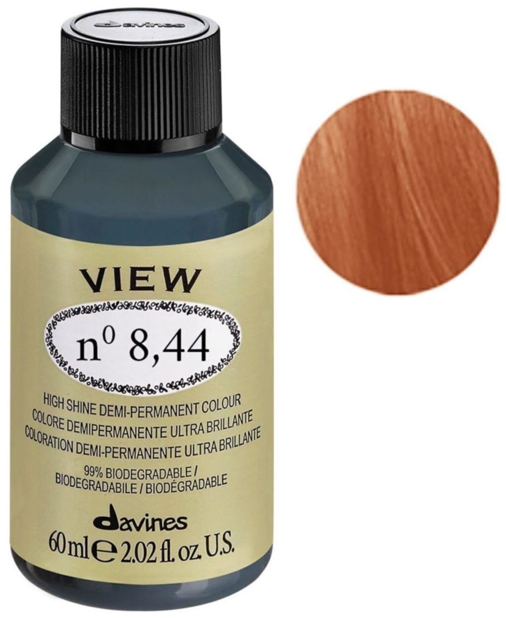 Davines, View, Demi-Permanent Hair Dye, 8.44 , 60 ml For Women