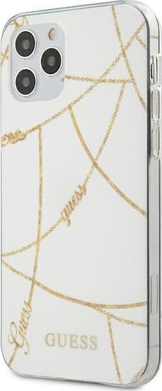 Guess Guess GUHCP12LPCUCHWH iPhone 12 Pro Max 6,7" biały/white hardcase Gold Chain Collection