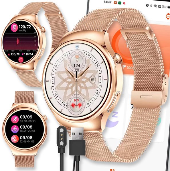 SMARTWATCH ZEGAREK WATCH DAMSKI MENU PL ROZMOWY AMOLED POWIADOMIENIA SPORT ET390
