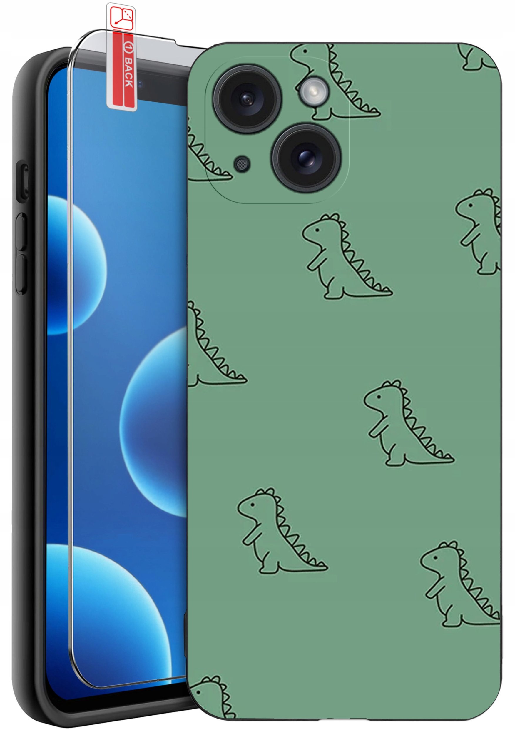 ETUI do iPhone 13 | 14 | WZORY | SILIKONOWE MATT CASE + SZKŁO 9H