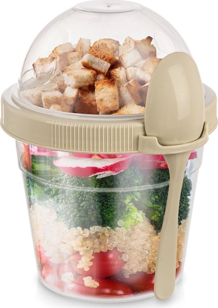 Orion Kubek Pojemnik 400 Ml Z Łyżeczką Na Jogurt Musli Sałatkę 121783