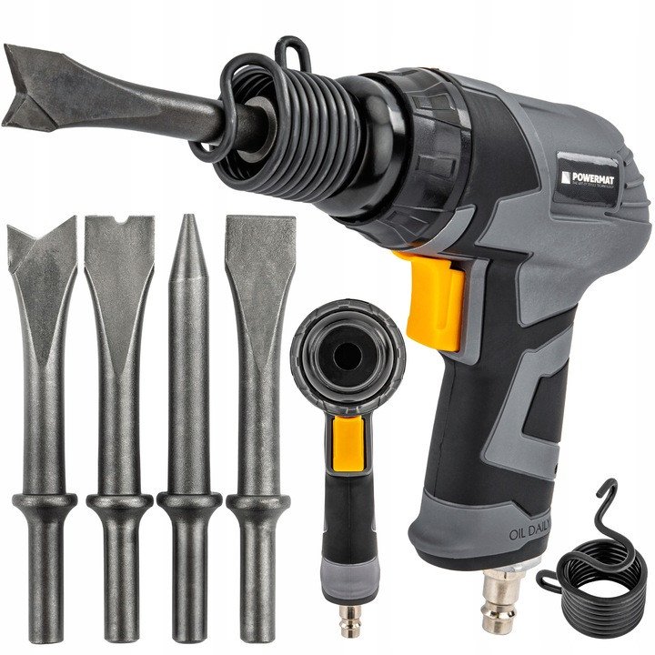 MŁOTEK PNEUMATYCZNY UDAROWY PISTOLET BLACHARSKI + 4 DŁUTA PRZECINAKI GROTY