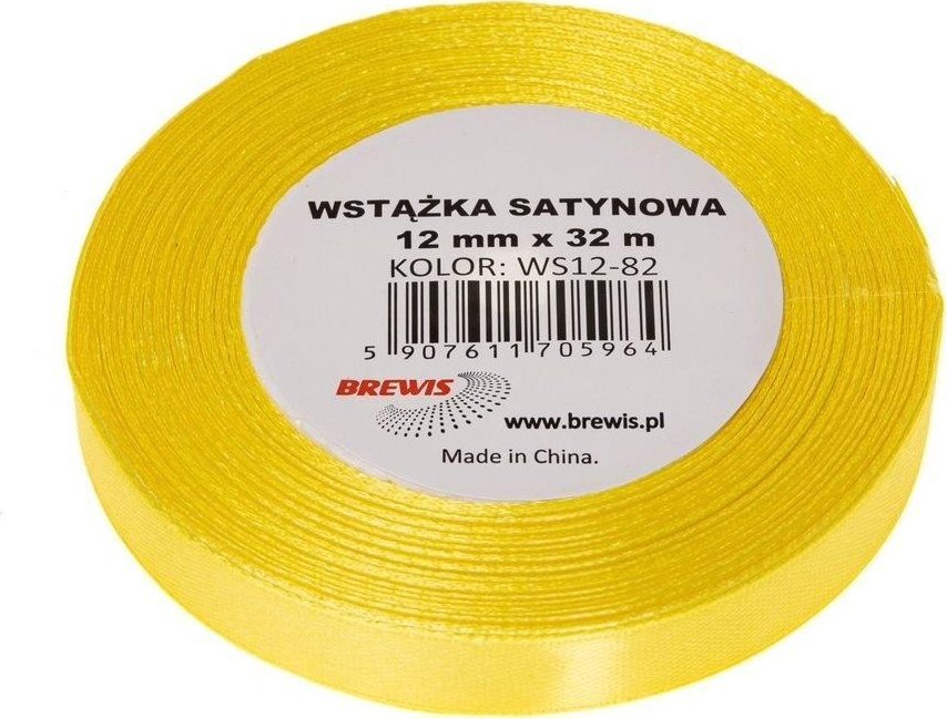 Wstążka satynowa kanarkowy 12mm x 32m