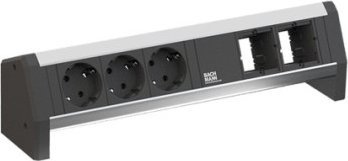 Listwa zasilająca Bachmann BACHMANN DESK 3xCEE7/3 czarny 2xCM, 1m 3G1.5mm GST18