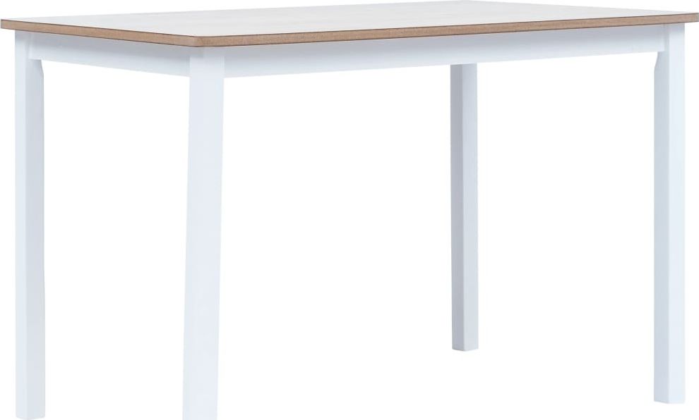 Elior Biało-brązowy stół z drewna kauczukowego Razel