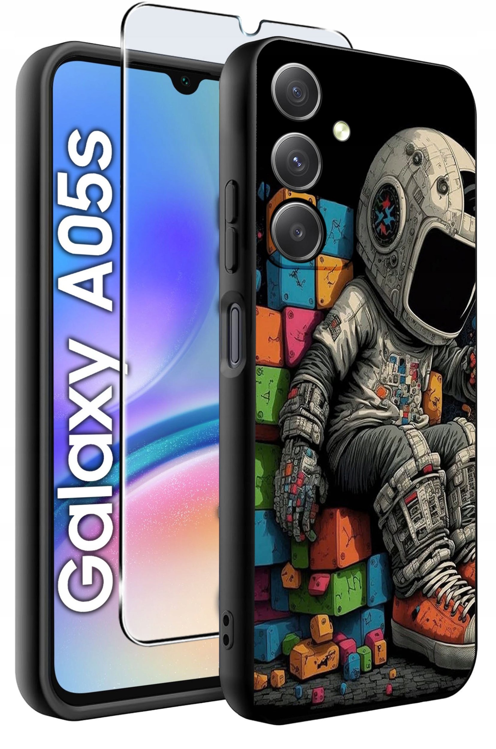 krainaGSM ETUI do Samsung A05s WZORY SILIKONOWE MATT CASE + SZKŁO 9H