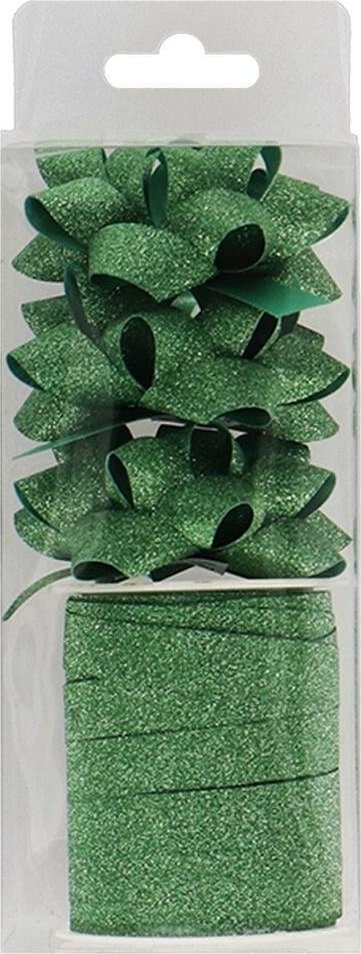 Incood Zestaw wstążka brokatowa + 3 rozetki