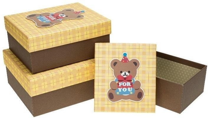 Pudełko prezentowe dziecięce 3szt miś ROZETTE