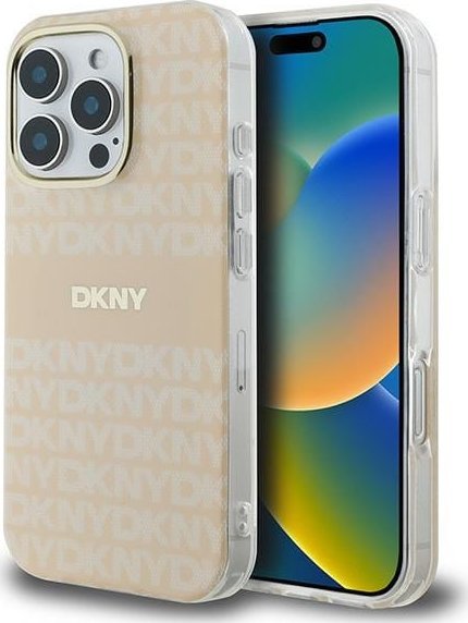 DKNY DKNY DKHMP16XHRHSEP iPhone 16 Pro Max 6.9" różowy/pink hardcase Repeat Texture Pattern With Stripe