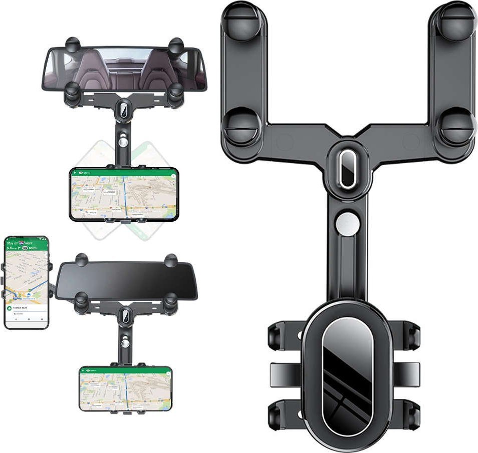 Alogy Alogy Uchwyt samochodowy Mirror Car Holder do telefonu na lusterko wsteczne Czarny